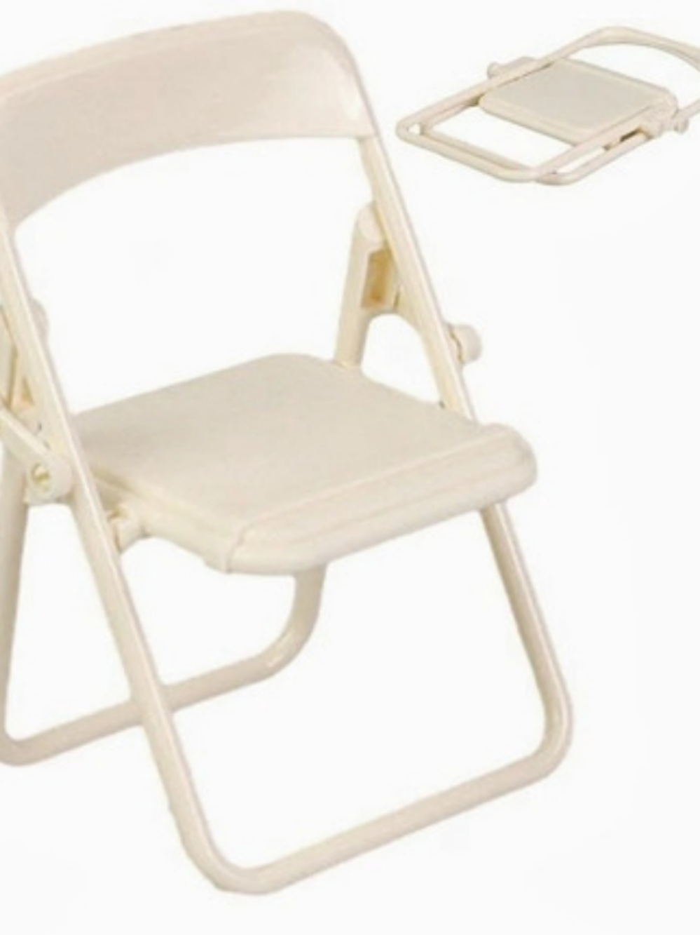 New 2 Pcs Multipurpose Miniature Folding Chairs White Set